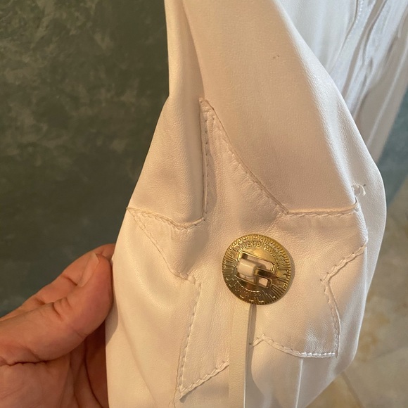 Authentic Roberto Cavalli white leather jacket - Picture 3 of 7